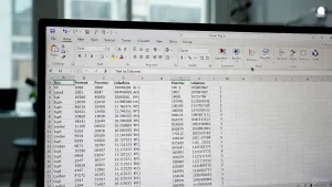 Vergleich einer CSV-Datei in Excel: Links unformatiert, rechts sauber in Spalten getrennt.
