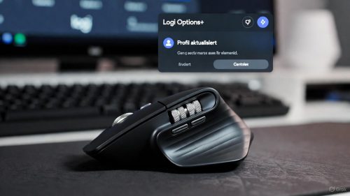 Die Logitech MX Master 4 Maus wird zur Fehlerbehebung des Scrollrads in der Software kalibriert