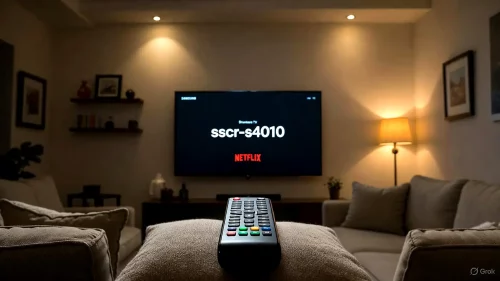 Samsung Smart TV zeigt Netflix Fehlercode sscr-s4010 im Wohnzimmer.