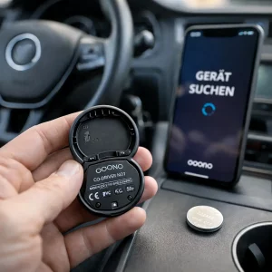 OOONO CO-DRIVER NO1 Reset durch Entfernen der Batterie zur Behebung von Verbindungsproblemen.