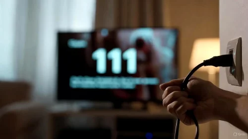 Stromstecker ziehen um Paramount Plus Fehler 111 am Fernseher zu beheben.