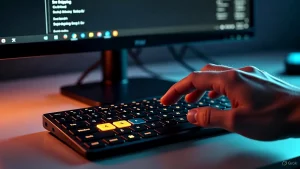 Tastatur mit hervorgehobener Tastenkombination Windows + Shift + S für Screenshots am PC.