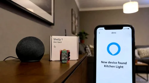 Shelly 1 Mini Gen3 wird erfolgreich mit Amazon Alexa verbunden.