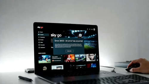 Laptop zeigt Sky Go Fehlercode 3003 beim Starten der App.