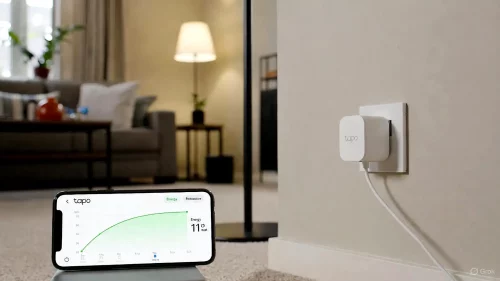 TP-Link Tapo P110 Smart Steckdose zeigt Stromverbrauch in der App an.