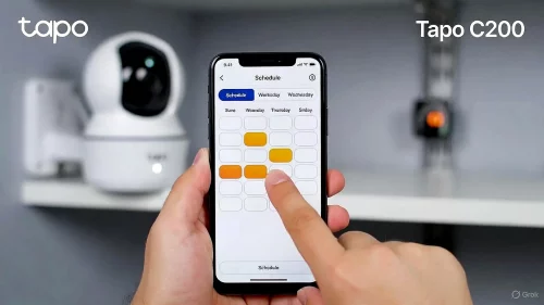 Tapo App Aufnahmeplan konfigurieren damit Kamera speichert.