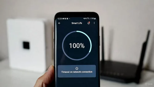Tuya App zeigt Zeitüberschreitung beim Verbinden von Geräten.