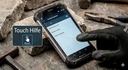 Ein Blackview Outdoor-Smartphone mit nicht reagierendem Display wird per Tastenkombination neu gestartet.