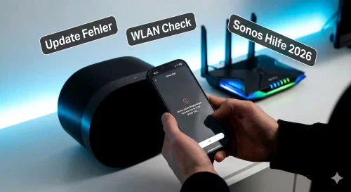 Erscheint beim Sonos WLAN-Update eine Fehlermeldung? Erfahre, wie du den Hotspot-Trick nutzt, Router-Blockaden löst und dein System 2026 wieder verbindest.